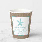 Gobelets En Papier Starfish Turquoise Burlap Beach Wedding Collection (Recto)