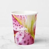 Gobelets En Papier Stargazer Lily brillant Magenta Floral (Gauche)