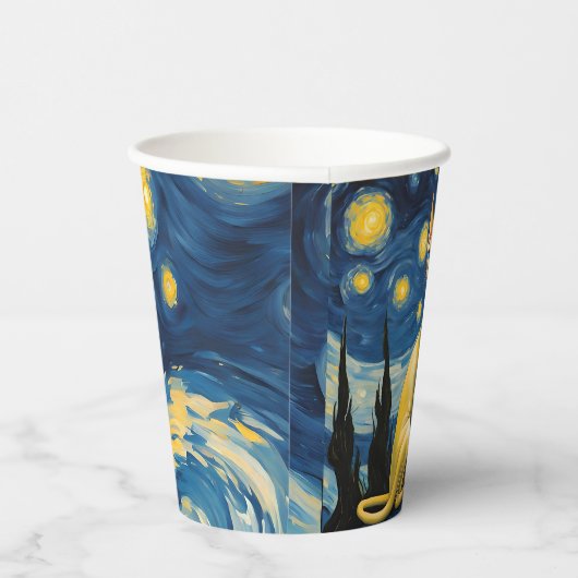 Gobelets En Papier Starry Night Elf Sphynx Cat Art Party Fournitures (Droite)