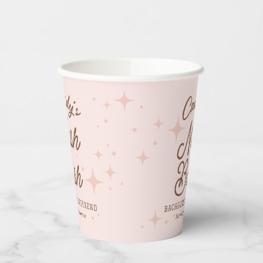 Gobelets En Papier Stars Rétro Rose Nash Bash Bachelorette (Gauche)