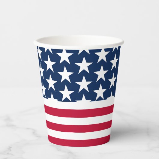 Gobelets En Papier Stars Stripes USA flag tasse de papier (Recto)