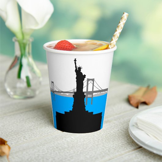 Gobelets En Papier Statue of Liberty Silhouette New York Skyline