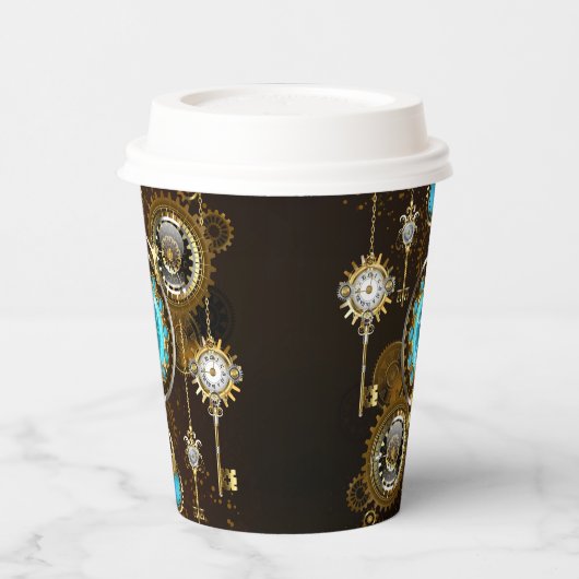 Gobelets En Papier Steampunk Rusty Background (Gauche)