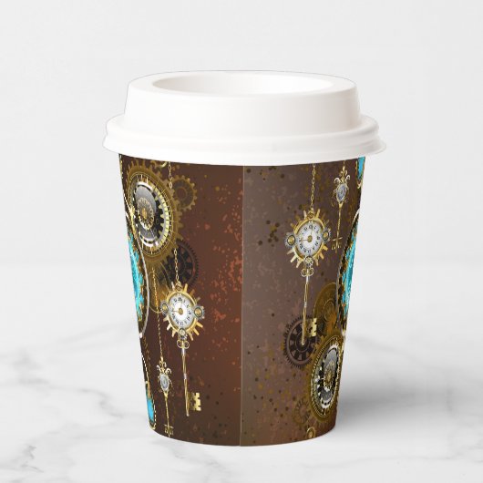 Gobelets En Papier Steampunk Rusty Background (Droite)