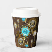 Gobelets En Papier Steampunk Rusty Background (Recto)