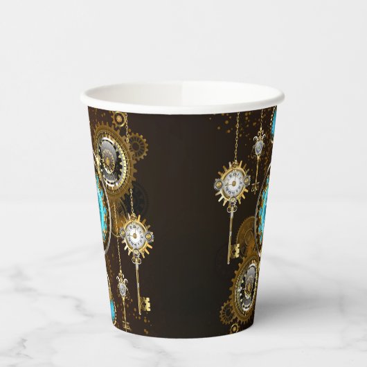 Gobelets En Papier Steampunk Rusty Background (Gauche)