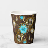Gobelets En Papier Steampunk Rusty Background (Recto)