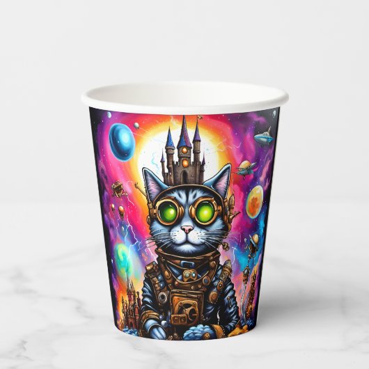 Gobelets En Papier Steampunk Space Chat I (Verso)