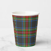 Gobelets En Papier Stewart Black Tartan Scottish Plaid Motif (Gauche)