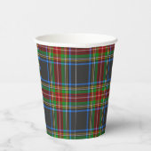 Gobelets En Papier Stewart Black Tartan Scottish Plaid Motif (Droite)