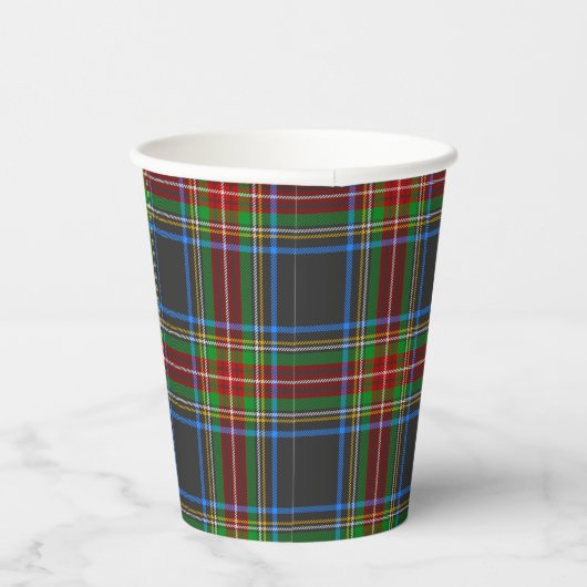 Gobelets En Papier Stewart Black Tartan Scottish Plaid Motif (Droite)