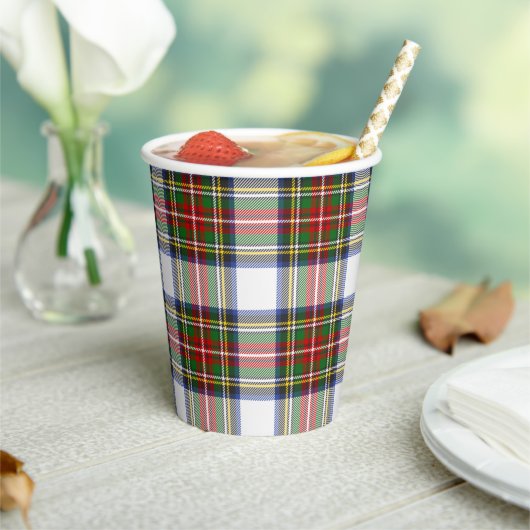 Gobelets En Papier Stewart Royal Robe Scottish Plaid Motif  (Insitu)