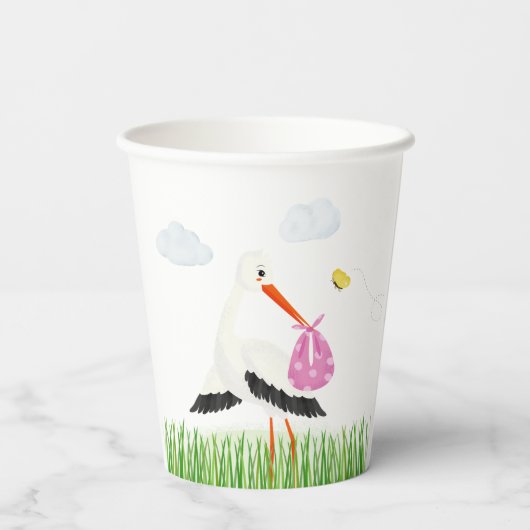 Gobelets En Papier Stores rustique avec Baby shower de fille d'abeill (Verso)