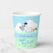 Gobelets En Papier Stork avec un mignon petit bébé garçon (Recto)