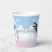 Gobelets En Papier Stork Carrying a Baby Cloudy Sky (Droite)