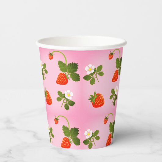 Gobelets En Papier Strawberries (Verso)