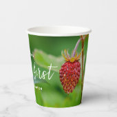 Gobelets En Papier Strawberry And Green Child's Berry First Birthday (Verso)