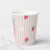Gobelets En Papier Strawberry Berry First Birthday Paper Cups (Verso)