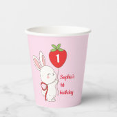 Gobelets En Papier Strawberry Bunny Birthday (Recto)