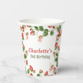 Gobelets En Papier Strawberry enchanted fairy garden birthday  (Recto)