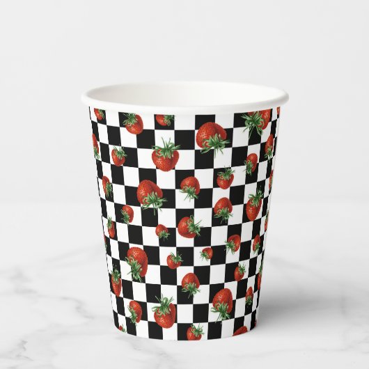 Gobelets En Papier Strawberry Pattern (Verso)