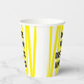 Gobelets En Papier Stripes Jaunes Modernes & Faites Votre Rêve (Droite)