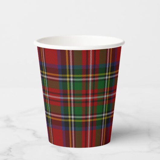 Gobelets En Papier Stuart Plaid Tartan Christmas (Recto)