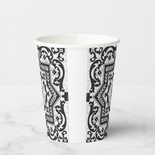 Gobelets En Papier Style azulejo en céramique noire et blanche (Gauche)
