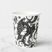 Gobelets En Papier Style de tatouage en forme de dragon noir (Verso)