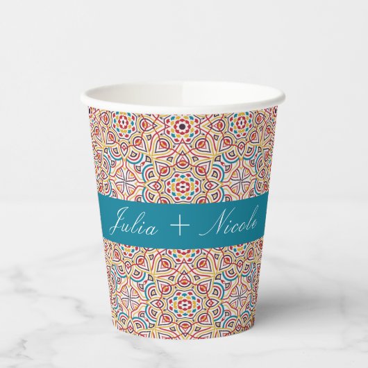 Gobelets En Papier Style géométrique Étincelles Mariage métallique en (Gauche)