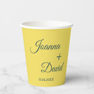 Gobelets En Papier Style minimaliste Mariage de police de calligrap