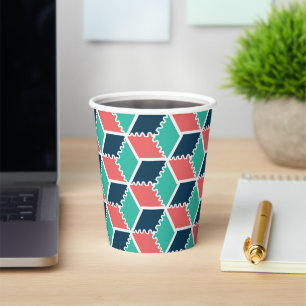 Gobelets En Papier Style moderne Cube de couleur géométrique moderne