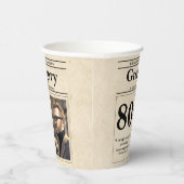 Gobelets En Papier Style Retro 80th Birthday (Droite)