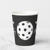 Gobelets En Papier Style Rétro Neon Noir Thème Pickleball Anniversair (Gauche)