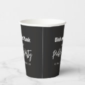 Gobelets En Papier Style Rétro Neon Noir Thème Pickleball Anniversair (Droite)