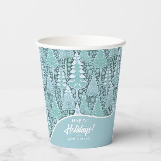 Gobelets En Papier Stylisé Coastal Christmas Trees Motif#6 ID1009 (Verso)