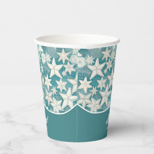 Gobelets En Papier Stylisé Starfish & Sand Dollars Motif#25 ID1009 (Droite)