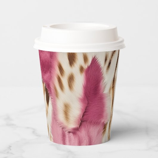 Gobelets En Papier Stylish Girly Rose White Gold Zebra (Verso)