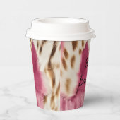 Gobelets En Papier Stylish Girly Rose White Gold Zebra (Droite)
