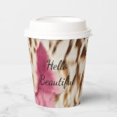 Gobelets En Papier Stylish Girly Rose White Gold Zebra (Recto)