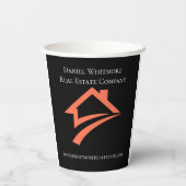 Gobelets En Papier Stylish Unique Black Real Estate Agent (Verso)