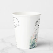 Gobelets En Papier Succulent Rose Gold Green Feuilles Élégant Moderne (Droite)