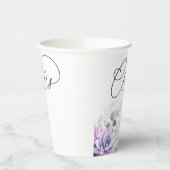 Gobelets En Papier Succulents Verdure Argent Feuilles Élégant Moderne (Gauche)