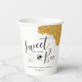 Gobelets En Papier Sucré comme le Baby shower Can Bee (Recto)