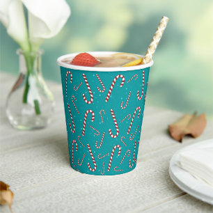 Gobelets En Papier Sucre de canne traditionnel et tendance bleu motif