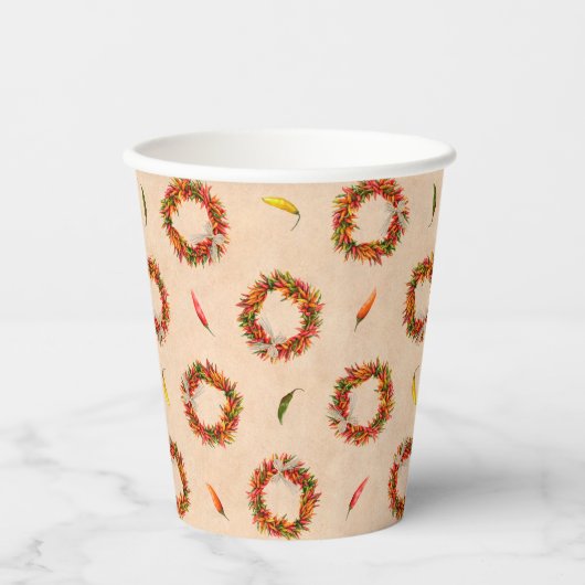 Gobelets En Papier Sud-Ouest du Chili Ristra Wreaths partout sur Moti (Recto)