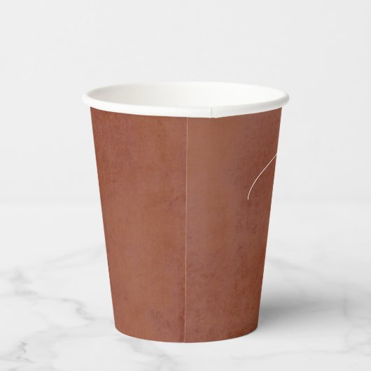 Gobelets En Papier Suede Terracotta Texture Exotique Moderne Chevaux (Droite)