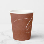 Gobelets En Papier Suede Terracotta Texture Exotique Moderne Chevaux (Recto)