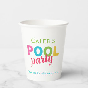 Gobelets En Papier Summer Beach Pool Party Anniversaire Coloré Mignon