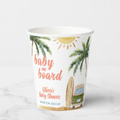 Gobelets En Papier Summer Boho Surf Plage Van Baby shower (Verso)